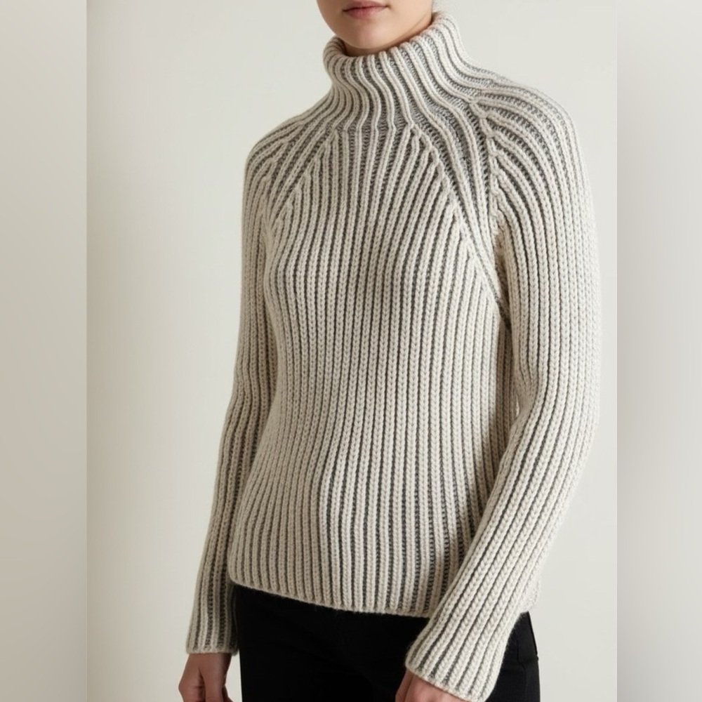 Steve‎ Madden Terra Pullover Women XS Ash Grey Two-Tone Mock-Neck Sweater Ribbed